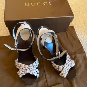 Gucci Sand Pelle Lifford Mystic White Shoes 38.5